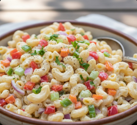 Creamy Macaroni Salad with Peppers: The Cookout Classic Done Right